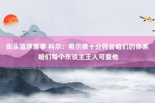 街头篮球赛事 科尔：希尔德十分符合咱们的体系 咱们每个东谈主王人可爱他