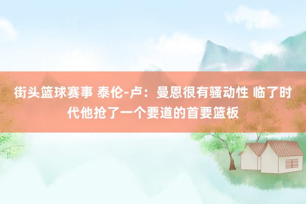 街头篮球赛事 泰伦-卢：曼恩很有骚动性 临了时代他抢了一个要道的首要篮板