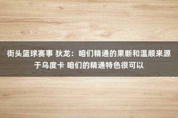 街头篮球赛事 狄龙：咱们精通的果断和温顺来源于乌度卡 咱们的精通特色很可以